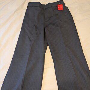 Spanx Perfect Pant, Wide, Navy/Grey Pinstripe, Size Small